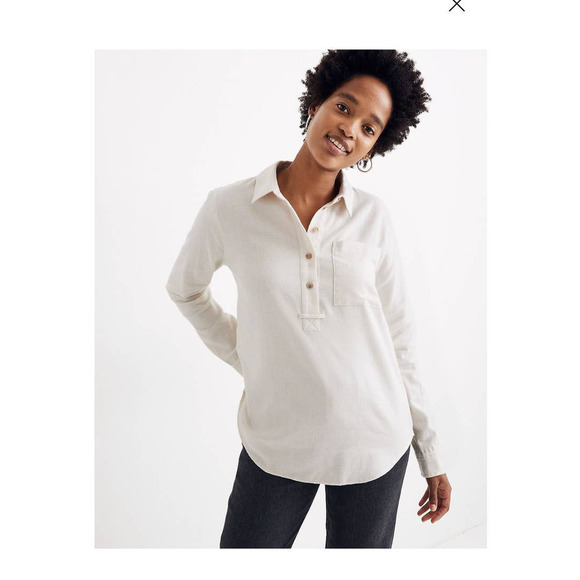 Madewell Flannel Classic EX-Boyfriend Popover Shirt - Picture 10 of 14